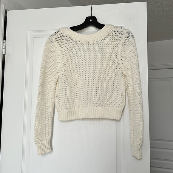 Club Monaco -Darina Knit Low Back Sweater-Cream - Picture 2 of 8